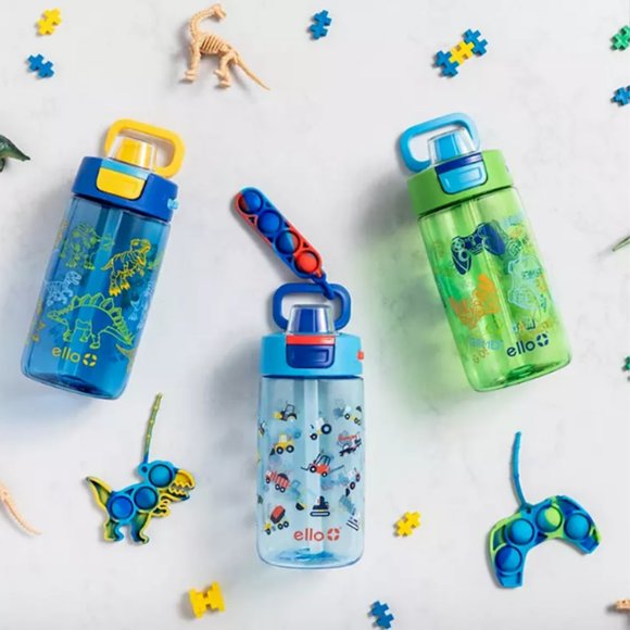 Ello Colby Pop! 14oz Tritan Kids Water Bottle with Fidget Toy, 3-Pack - Picture 3 of 4